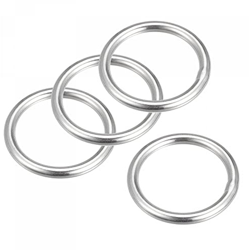 sourcing map Runde O-Ringe aus 316 Edelstahl, geschweißt, 20 mm Innendurchmesser, 3 mm dick, 4 Stück