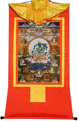 Gandhanra Thangka Tibetische Wandbehang,Die 21 Taras Thangka,Heißgeprägter Buddha Wandteppich für Zen Wohnkultur, Meditation, Spirituelle Entspannung und Ruhe