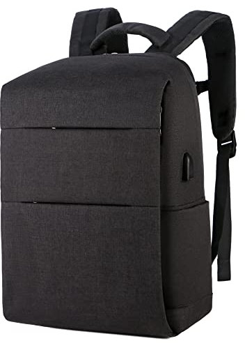 Nordace Mochila inteligente Nelson con puerto de carga USB, resistente al agua, mochila para computadora portátil diaria para la escuela, el trabajo, Negro, L, Mochilas de viaje