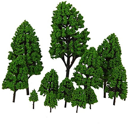 Miniaturen 12 Stück Pappel Bäume Modell Hellgrün Blätter 2,5-16 cm 1: 500-1: 50