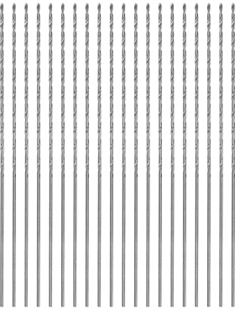 sourcing map 20pcs Extra Long Drill Bits, 0.7mm HSS Drill Bit with High Speed Steel Straight Shank 60mm Length for Metal Woodwork Plastic Aluminum Alloy