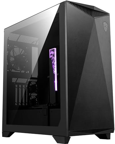 MSI MPG GUNGNIR 300P Airflow Mid-Tower PC Gehäuse - verbesserter Luftstrom für die SSD, E-ATX Unterstützung, Grafikkartenständer, Staubfilter, Kabelführung, USB 3.2 Gen 2x2 Type-C