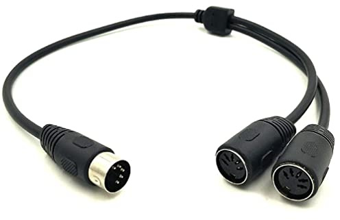 Morain 50 cm MIDI DIN 5Pin Y Splitter Adapterkabel Stecker Auf Doppel DIN-5 Buchse Verlängerung Audiokabel Linie Für MIDI Keyboards MIDI Sync Kabel 1 Zu 2 Konverter Drahtleitung