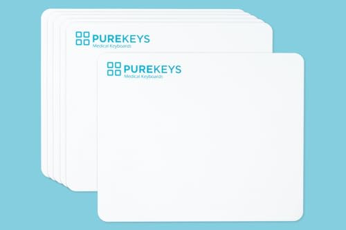 PUREKEYS 6X desinfizierbares Mauspad, 40010, Weiss - abwaschbar, flach - hohe Kompatibilität - optimale Abtastung