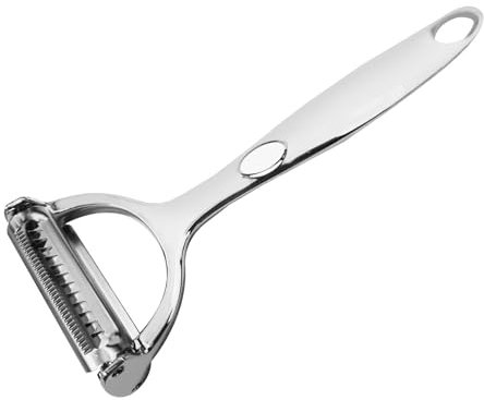 WUBAYI 2 in 1 Kitchen Potato Peeler, Serrated Fruit & Vegetable Peeler, Julienne Peeler, Stainless Steel Professional Peeler for Kitchen, Fruits, Carrots, Apples, Vegetables, Kiwi Potato Peeler