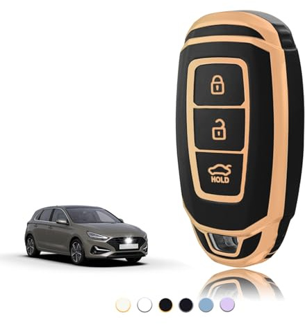 TOOMUME Schlüsselhülle TPU, Autoschlüssel Hülle Passt für Hyundai i10 i20 i30 i20N i30N Santa Fe IG Grandeur Kona Elantra Tucson Accent Solaris, Schlüsselcover Schutz Schlüsselgehäuse - Smart Key