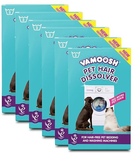 Vamoosh Pet Hair Dissolver | No Harmful Chemicals | Safe for Pets | Patented Pet Hair Dissolving Formula | Leaves no Residue | Removes Odor | Dissolves Dog, Cat & Animal Fur |100g (Pack of 18)
