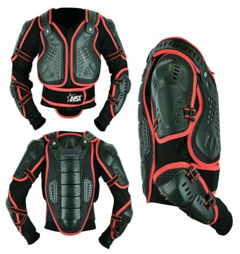 Motorcycle Body Armor Motorbike Motocross ATV BMX Off-Road Dirt Bike Mountain Cycling Skating Snowboarding Adult Skiing Back Spine Protector Guard Jacket Red