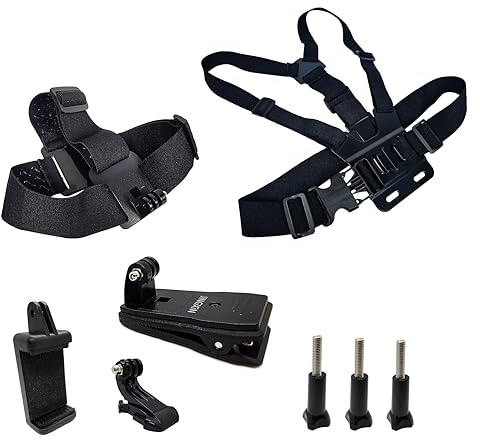 JINGXIN Chest Backpack Strap Head Mount Harness Chesty Body Breathable Material for GoPro Hero 12, 11, 10, 9, 8, 7, 6, 5, 4, Session, 3+, 3, 2, 1, Max, Hero (2018), AKASO, DJI Osmo Action Cameras