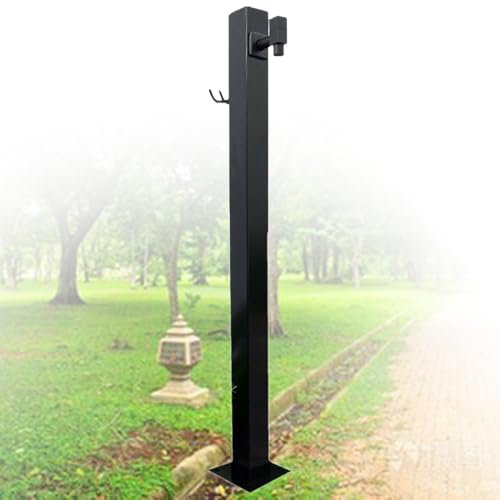 Fontana a colonna d'acqua da giardino all'aperto con supporto autoportante per tubo flessibile in acciaio inossidabile design quadrato