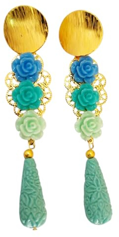 Pendientes flamencos - pendientes de flamenca con flores