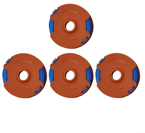 Zeroupshop 4 PCS String Trimmer Replacement Spool Line For MacAllister MGT35025, MGT45028, MGT60030 String Trimmer Refill, Auto-Feed System Tool-Free Change(4 PCS)