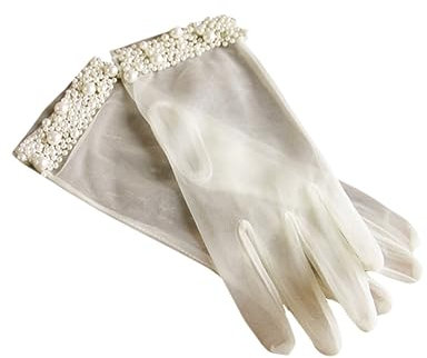 BESPORTBLE Hochzeitsaccessoires Für Damen Elegante Elegante Braut-handschuhe Aus Perlen Weißes Kleid Einheitsgröße Für Hochzeiten Und Besondere Anlässe