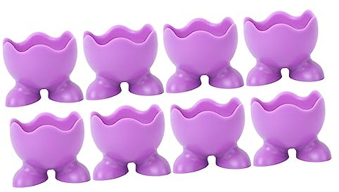 LIFKOME Tasses pour Cuiseur D’œufs en Silicone Violet 8 Pièces Support Antidéformation et Résistance la Corrosion pour Usage Cuisine à Domicile Couleur Aléatoire