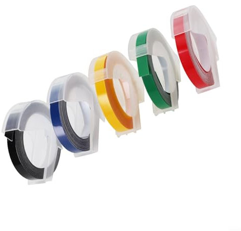 Mehrfarbiges Prägeband, 6 mm, Ersatz für DYMO und für Motex-Geräte (1 Set (5 Farben))