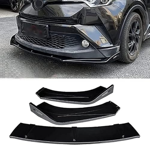 TaoZong Coche Alerón Delantero para Toyota C-HR 2018-2022,Splitter Spoiler Lip Set Carrocería Parachoques Accesorios AleróN Difusor de Parachoques,A-Glossy Black
