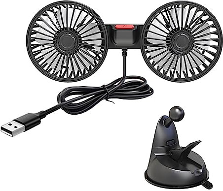 THINCAN Ventilateur USB monté sur véhicule - Rotation à 360° - Ventouse - Ventilateur de refroidissement pour tableau de bord - Bureau à domicile
