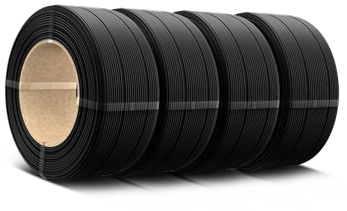 SUNLU PLA filament Recharge 1,75mm,filament PLA pour imprimante 3D compatible avec Bambu et SUNLU 3ème bobine réutilisable, 0,5 kg par bobine, lot de 4, 4 Noir