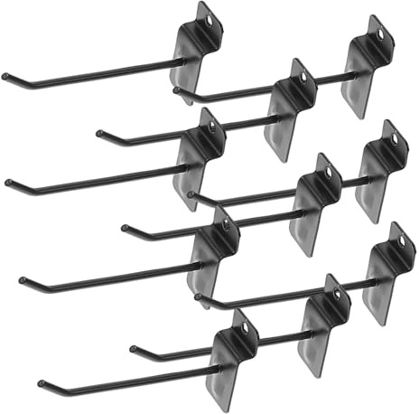 TOBBOMEY 10 piezas Ganchos para Panel Perforado de Gancho Utilitario Negro para Accesorios Móviles Estante de Supermercado de Resistentes y Fáciles de Instalar