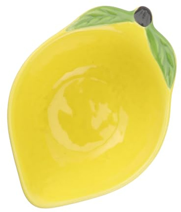 HOLIDYOYO Keramik Dessertschale in Fruchtform, Gelb, Liebevolles Design | Snacks und Trockenfrüchte, Deko Zitronen Keramik, Schale in Zitronenform