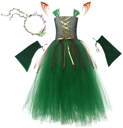 Tutu-klänning för flickor – 330 g halloweenkostymdräkt, flufy danskjol, cosplay-kläder med tylldesign i lager | fin för barn ålder 2–10 år karneval maskerad, scenframträdande kläder