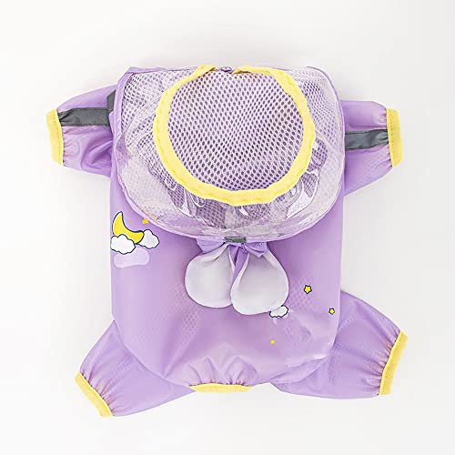 KFGISD, Söt tryckt hundregnjacka Reflekterande hundregnjacka Vattentäta kläder Regnkappa Husdjursprodukter för,Regnrock för hundar(Purple,XS)