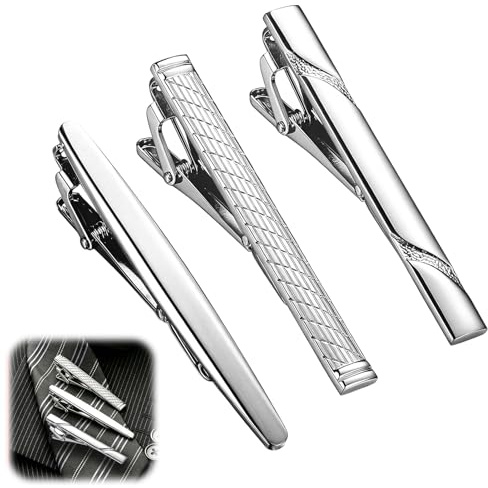 Krawattenklammer Set Herren Krawattennadel Aus Kupfer Silber Tie Clip 3 Stück Klassisch Für Business Hochzeit Alltag Kompatibel Mit Anzug Elegante Krawattenklammer Für Herren Formelle Anlässe Geschenk