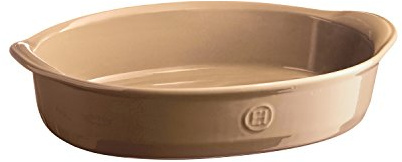 Emile Henry EH029052 Auflaufform, oval, Keramik, 35 x 22 cm, 5 x 8 cm, Keramik, buchenholz, 35 x 22,5 x 8 cm