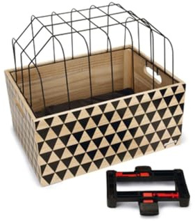 Beeztees K&Bz Fahrradkorb aus Holz, 45 x 33 x 45 cm, Schwarz, 900 g