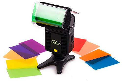 12 Stück Farbfolien Gel Farbfilter Filter Transparente Farbige Farbfilm Folie für Foto Studio Strobe Blitz LED Licht Scheinwerfer