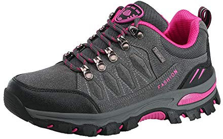 Xmiral Outdoor-Wanderschuhe f黵 Damen Outdoor-Schuhe rutschfeste, Verschlei遞este Wanderschuhe Reiseschuhe mit Dicken Sohlen(38,Grau)