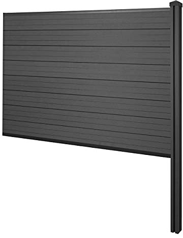 Mendler Pare-Vue WPC Sarthe poteaux WPC à sceller élément d'extension 188cm Anthracite