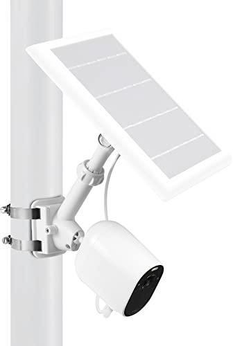 Wasserstein Support Universel 2 en 1 pour caméra et Panneau Solaire Compatible avec Wyze, Blink, Ring, Arlo, Eufy Camera (Blanc)