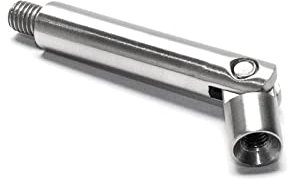 PRIOstahl Verbindungsstift Handlaufhalter Verbinder Handlaufstütze - 1x Stift stellbar (mit Gelenk) Ø 12mm Länge: 75mm mit Außengewinde: M8 & Innengewinde: M6 für Handlauf Rostfrei aus Edelstahl V2A