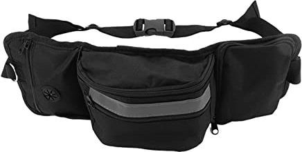 Kuuleyn Leckerlibeutel für Hunde,Futterbeutel Hunde,Bauchtasche für Hunde, Hüfttasche für das Training von Haustieren, Polyester, mehrere Taschen, abnehmbare Snacktasche für den (Schwarz)