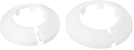 QUARKZMAN 1 Set 32mm 40mm Rohrabdeckung Dekoration PP Kunststoff Wappenkragen für Wasserrohre Weiß | 1 Set, Rohrdeckel Dekoration