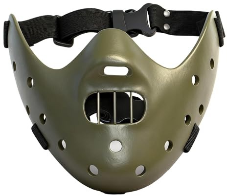 brableewear Hannibal Lecter Máscara de silencio de corderos máscara de resina media cara máscara Halloween cosplay fiesta accesorios