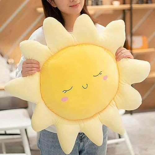 OUKEYI Weiches Sonnenkissen, Plüschkissen, Stofftier, Dekokissen für Zuhause, Geschenk, Kinderkissen, Stofftierspielzeug, Sonnenform, Stuhlkissen, Sofakissen, Autokissen (45 cm), 45cm/17.7 in