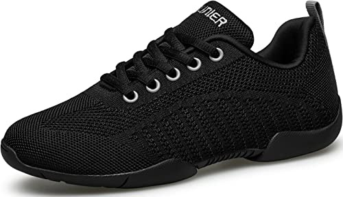 BAXINIER Girls White Cheerleading Shoes Lightweight, Breathable, Flexible, Tumbling, Dancing, Training Tennis, Walking, Youth Cheer Competition Sneakers - Black 9.5 Toddler