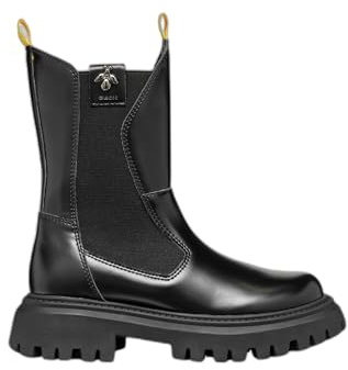 Geox J MAQUINNENS GIRL A - Stivale Chelsea, Black,
