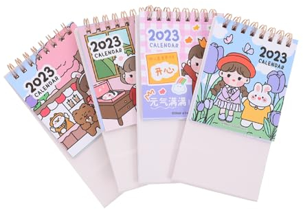HAPINARY 4stücke Schreibtischkalender Teiliges Notebook Kalender Für Desktop-dekoration Niedliches Design Für Lehrer Studenten Und Büromitarbeiter