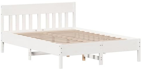 vidaXL Estructura de Cama sin colchón Madera Maciza Blanca 120x190 cm