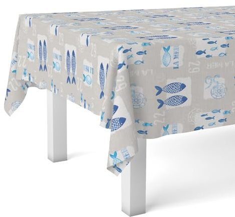 Martina Home TOVAGLIA IN TELA CERATA PESCI 140X140 UNICA