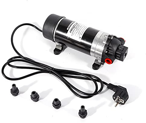 Membranvattenpump 220 V, självsugande, 160 psi, 5,5 l/min, membranpump för husbil, husvagn, båt, trädgårdstvätt och bevattning
