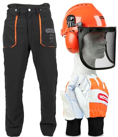 OREGON Type A Chainsaw Safety Clothing Kit with Size XL Trousers, Helmet and Large Gloves