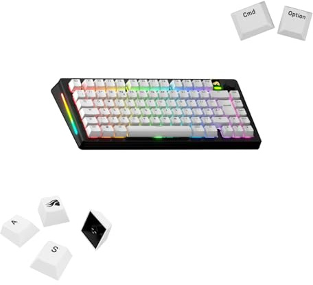 GLORIOUS GPBT Gradient Keycaps PBT Polymer (Matte White) | Unique Pattern Aesthetics, No Fade Dye Sublimated Legends, Fits MX Style Stems, Universal Compatibility, US QWERTY