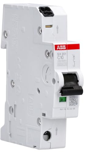 ABB SX201-C10 Sicherungsautomat FlexLine C-Characteristic 6kA 10A 1P | LS-Schalter mit Push-in-Klemmen für PSX-Phasenschiene, 230V AC, 1-polig + Neutralleiter 2CDS251003R0104