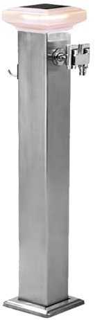 Fontana da Giardino Esterno Moderna con LED Solari e Rubinetti da Esterno Interamente in Rame, Giardino Esterno per Giardino, Villa, Parco(80cm/31in)