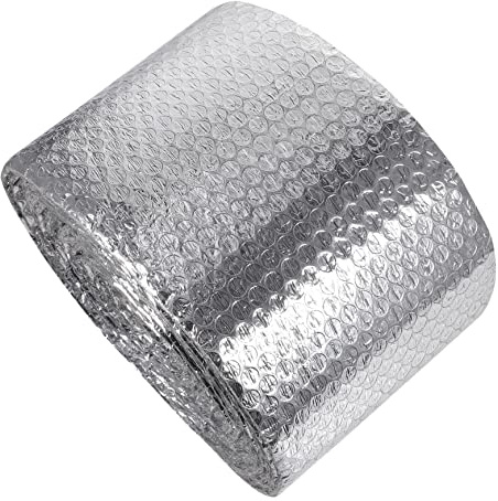 HOUDERCO Bubble Reflective Foil Insulation Film Roll for Thermal Barrier Energy Saving Pipe Insulation Compatible with Roofs Walls Greenhouses and More