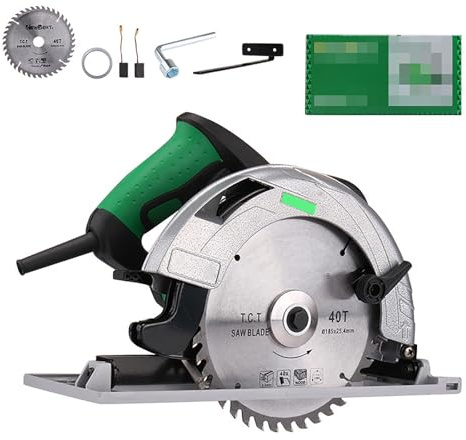 Kit de scie circulaire sans fil, angle de coupe réglable de 0° à 45°, biseau à une main, scie circulaire sans fil 4500 tr/min avec trois lames de 4-1/2 for bois, PVC, carrelage, blocs de ciment